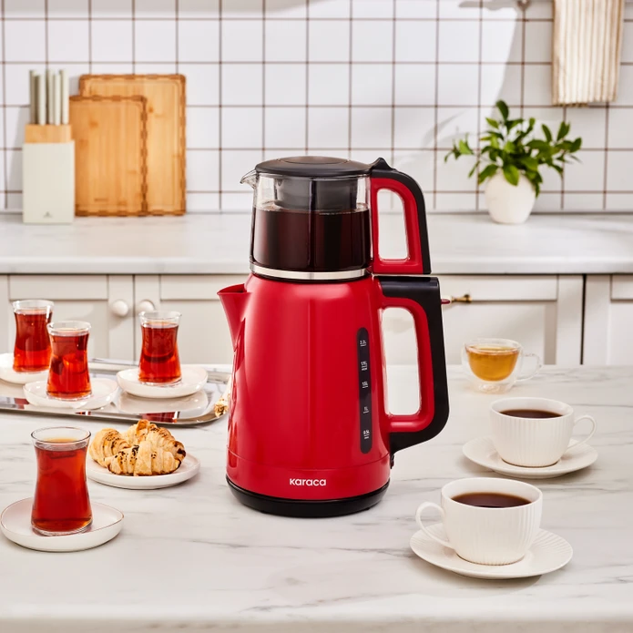 چاییساز برقی کاراجا مدل Mega Tea 1501 رنگ قرمز