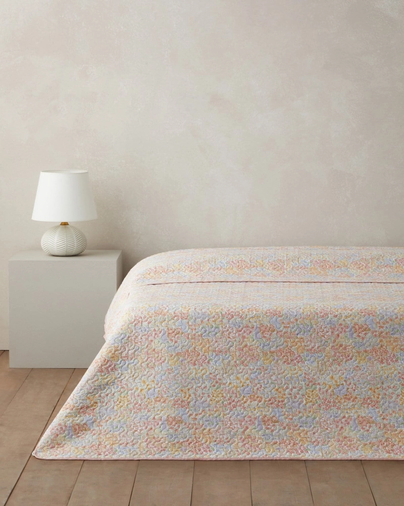 روانداز پنبه‌دوزی English home- مدل Fleur Multicolore
